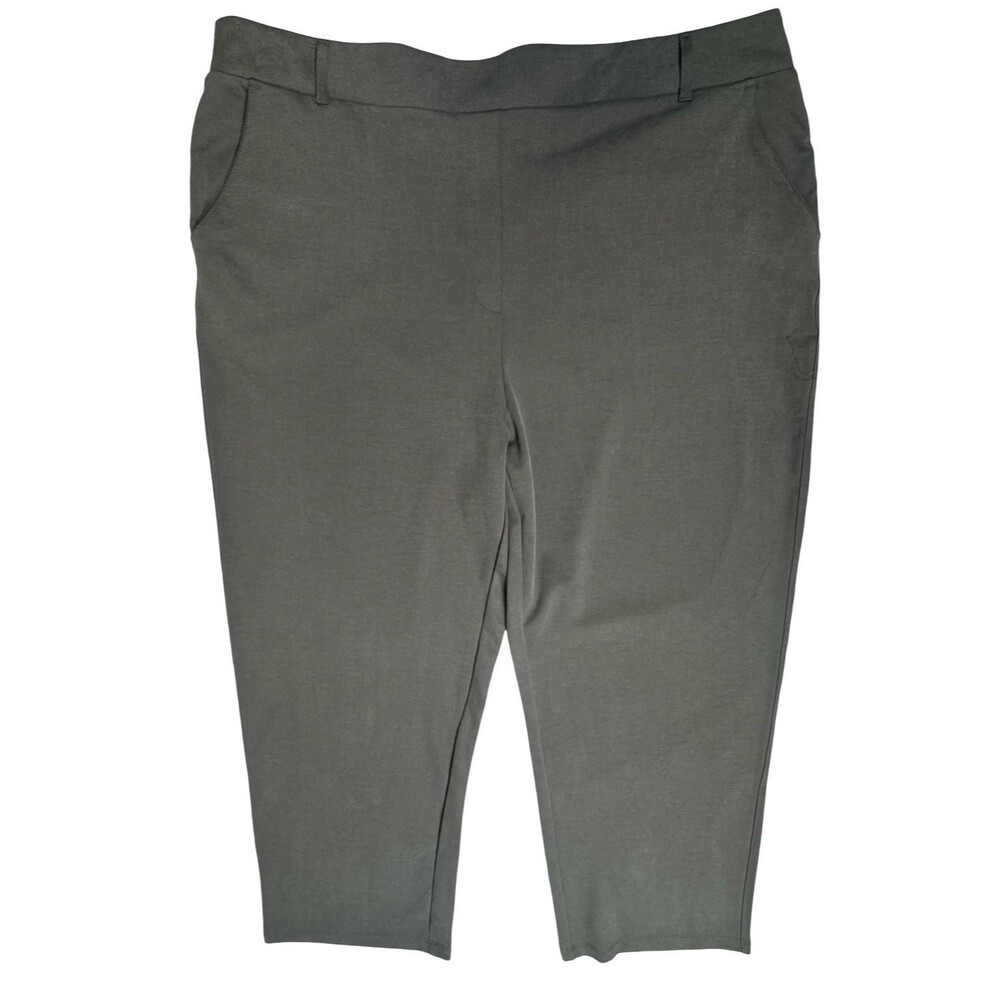 32 Degrees Cool Womens XXL Pants Pull-On Gray Twill Stretch Pockets 2XL New